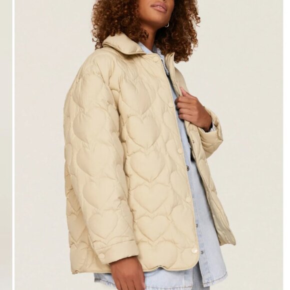 Sandro Gloriana Jacket heart print quilted jacket coat womens size medium - Picture 1 of 7